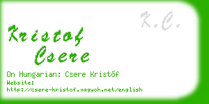 kristof csere business card