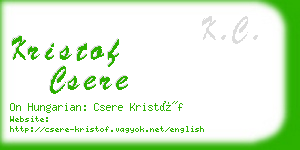 kristof csere business card